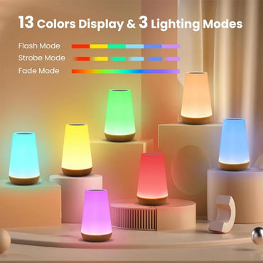 Dimmable Smart Touch Lamp - Portable RGB Night Light with Remote Control & USB Charging