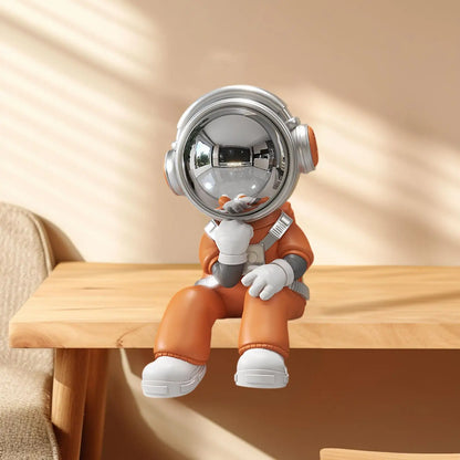 Miniature Resin Astronaut Sculpture - Modern Space Explorer Art for Desk & Office Decor