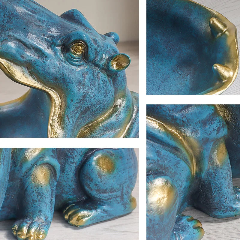 Hippo Resin Storage Bowl - Creative Open Mouth Key Holder