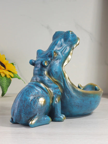 Hippo Resin Storage Bowl - Creative Open Mouth Key Holder