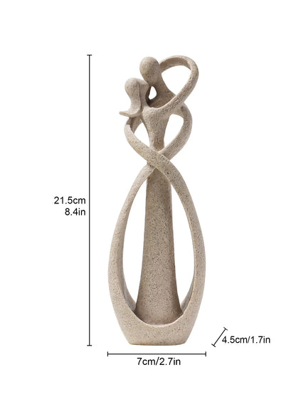 Abstract Couple Embrace Sculpture - Modern Eternal Love Figurine for Home Decor & Anniversary Gift