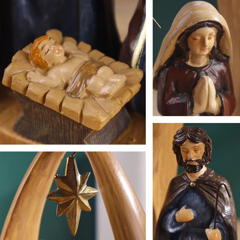 Nativity Scene Figurine - Religious Resin Art Decor