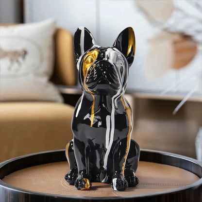 Watercolor French Bulldog Sculpture - Modern Artistic Resin Decor
