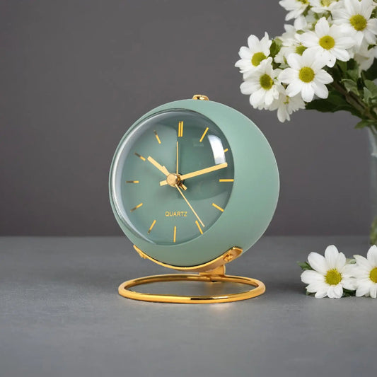 Nordic Creative Desk Clock - Minimalist Silent Alarm Clock with Luminous Pointer for Bedside & Office