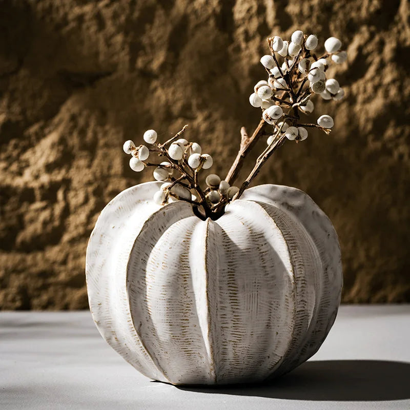 Capiron Ceramic Bud Vase - Modern Boho Ribbed Flower Pot