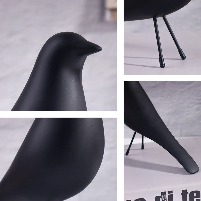 Minimalist Flying Bird Sculpture - Modern Zen Resin Figurine for Nordic Style Home Decor