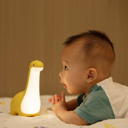 Dinosaur Night Light - Cute LED Bedside Lamp with 15-Minute Timer & USB Charging