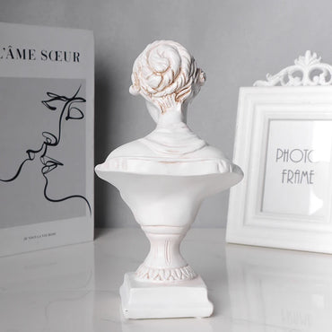 Greek Female Bust Statue - Classic White Resin Art Sculpture