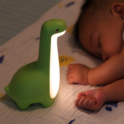Dinosaur Night Light - Cute LED Bedside Lamp with 15-Minute Timer & USB Charging
