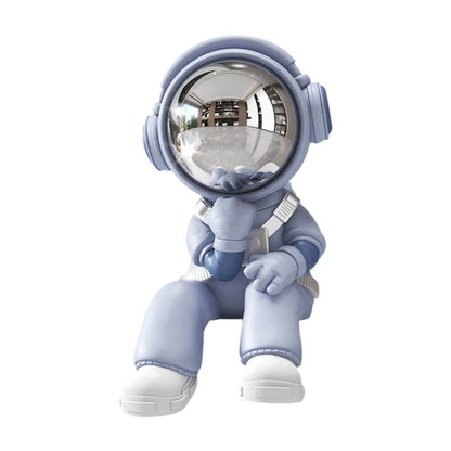 Miniature Resin Astronaut Sculpture - Modern Space Explorer Art for Desk & Office Decor