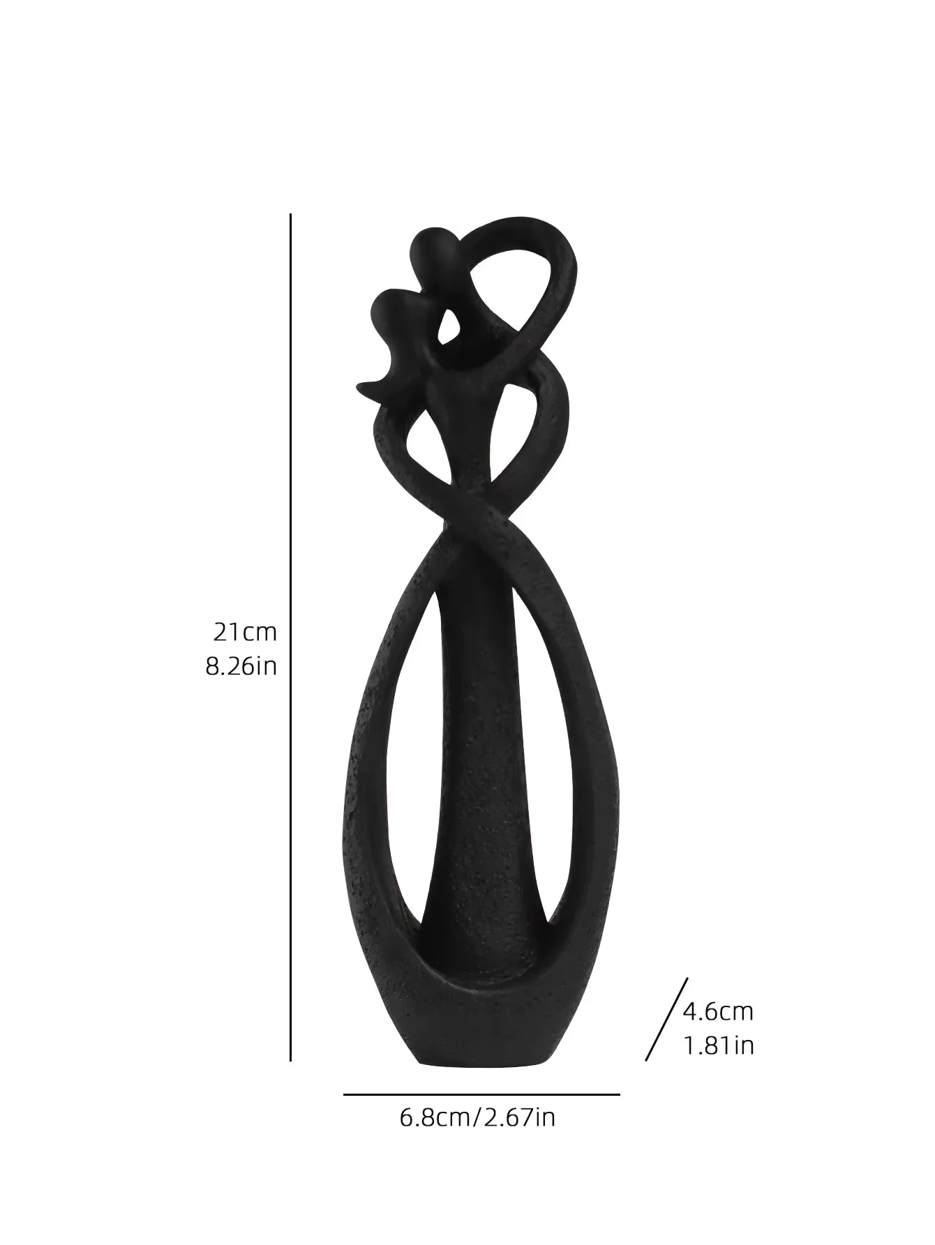 Abstract Couple Embrace Sculpture - Modern Eternal Love Figurine for Home Decor & Anniversary Gift