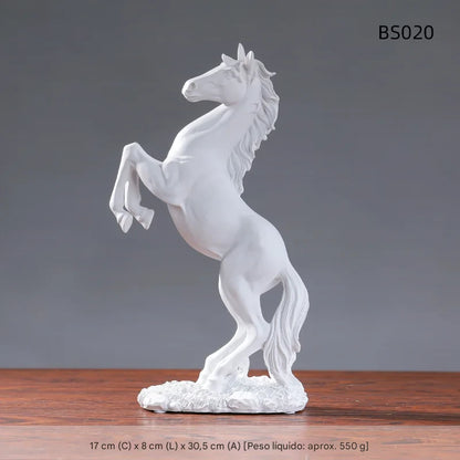 Victory Horse Resin Statue - 30cm European Style Stallion Figurine for Home & Office Decor
