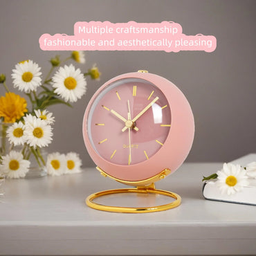 Nordic Creative Desk Clock - Minimalist Silent Alarm Clock with Luminous Pointer for Bedside & Office