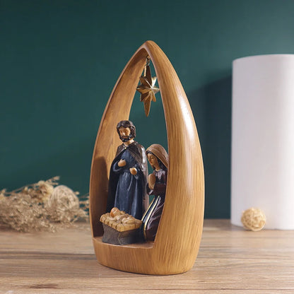 Nativity Scene Figurine - Religious Resin Art Decor