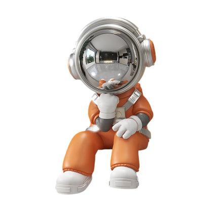 Miniature Resin Astronaut Sculpture - Modern Space Explorer Art for Desk & Office Decor