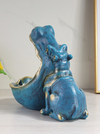 Hippo Resin Storage Bowl - Creative Open Mouth Key Holder