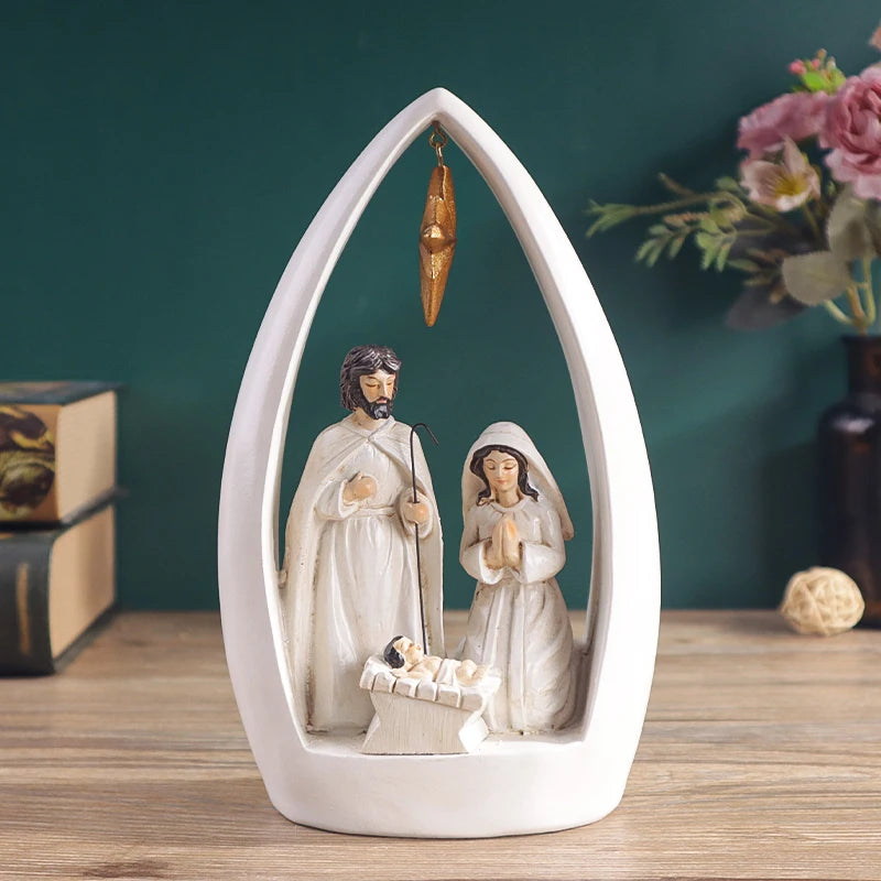 Nativity Scene Figurine - Religious Resin Art Decor