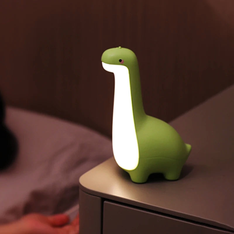 Dinosaur Night Light - Cute LED Bedside Lamp with 15-Minute Timer & USB Charging
