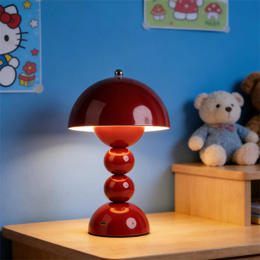 Nordic LED Table Lamp - Retro Mushroom Desk Light with 3-Color Stepless Dimming