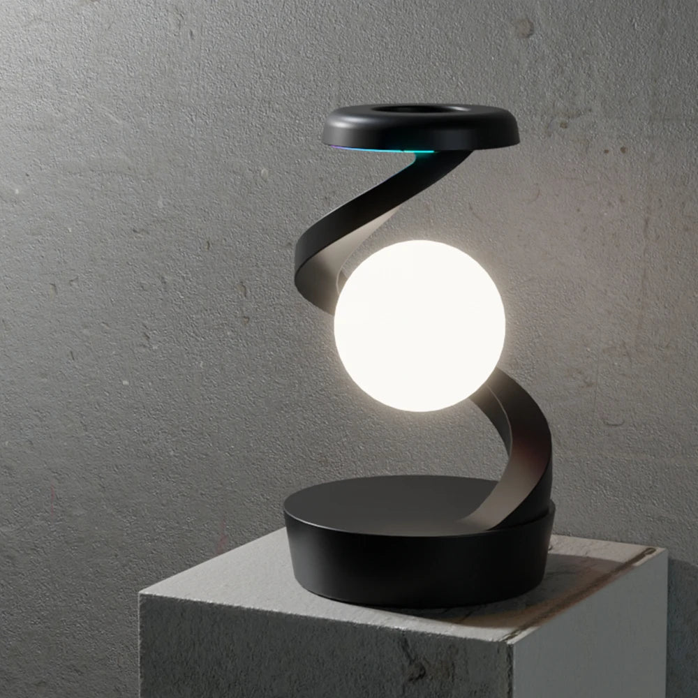 Gesture-Controlled Floating Table Lamp - RGB Night Light with 15W Wireless Charger