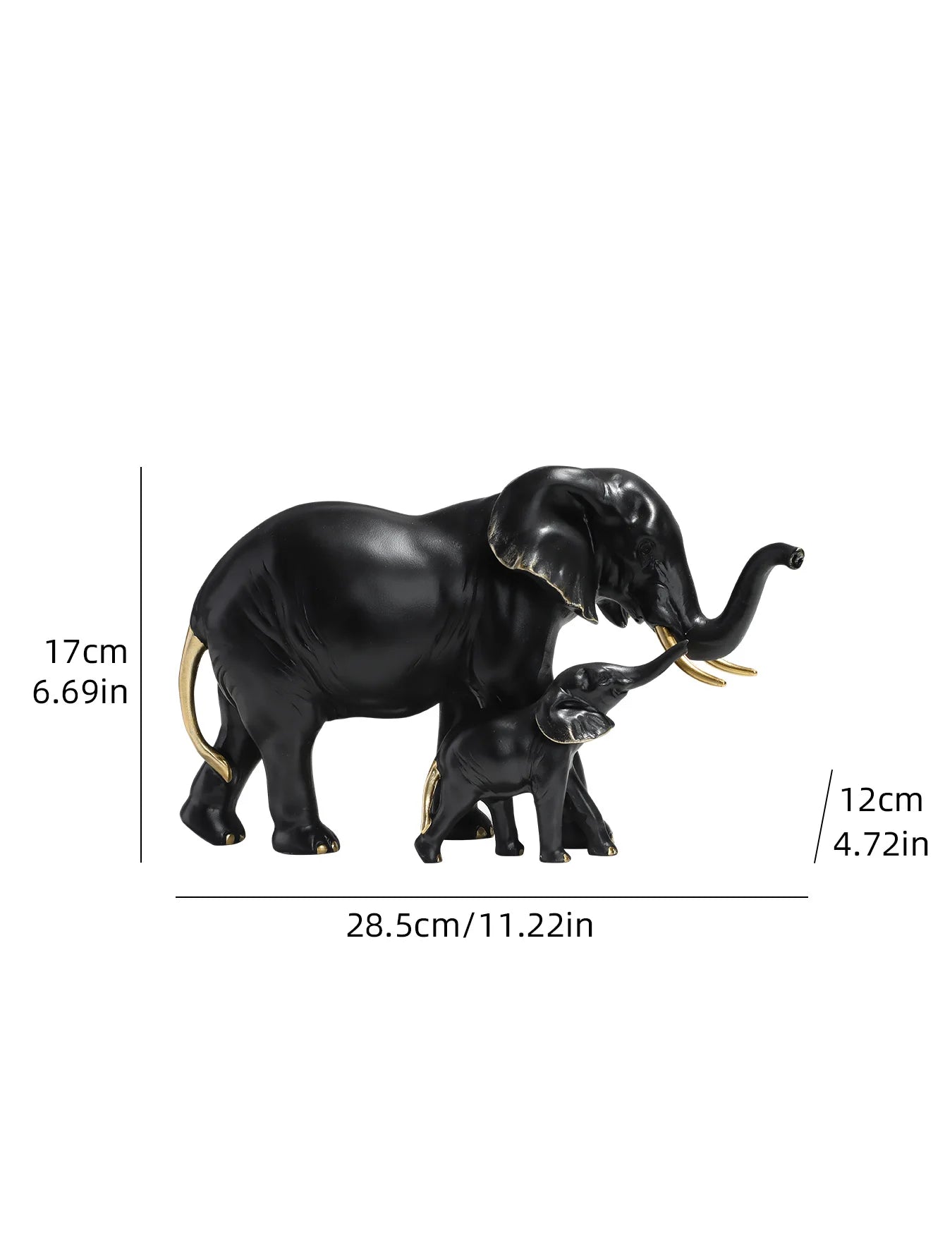 Mother & Child Elephant Sculpture - Modern Resin Family Decor