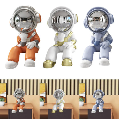 Miniature Resin Astronaut Sculpture - Modern Space Explorer Art for Desk & Office Decor