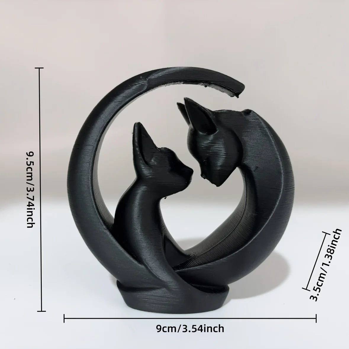 Minimalist Interactive Hugging Cats Statue - Modern Ceramic-Style Silhouette Sculpture for Bedroom Nightstand & Romantic Home Decor