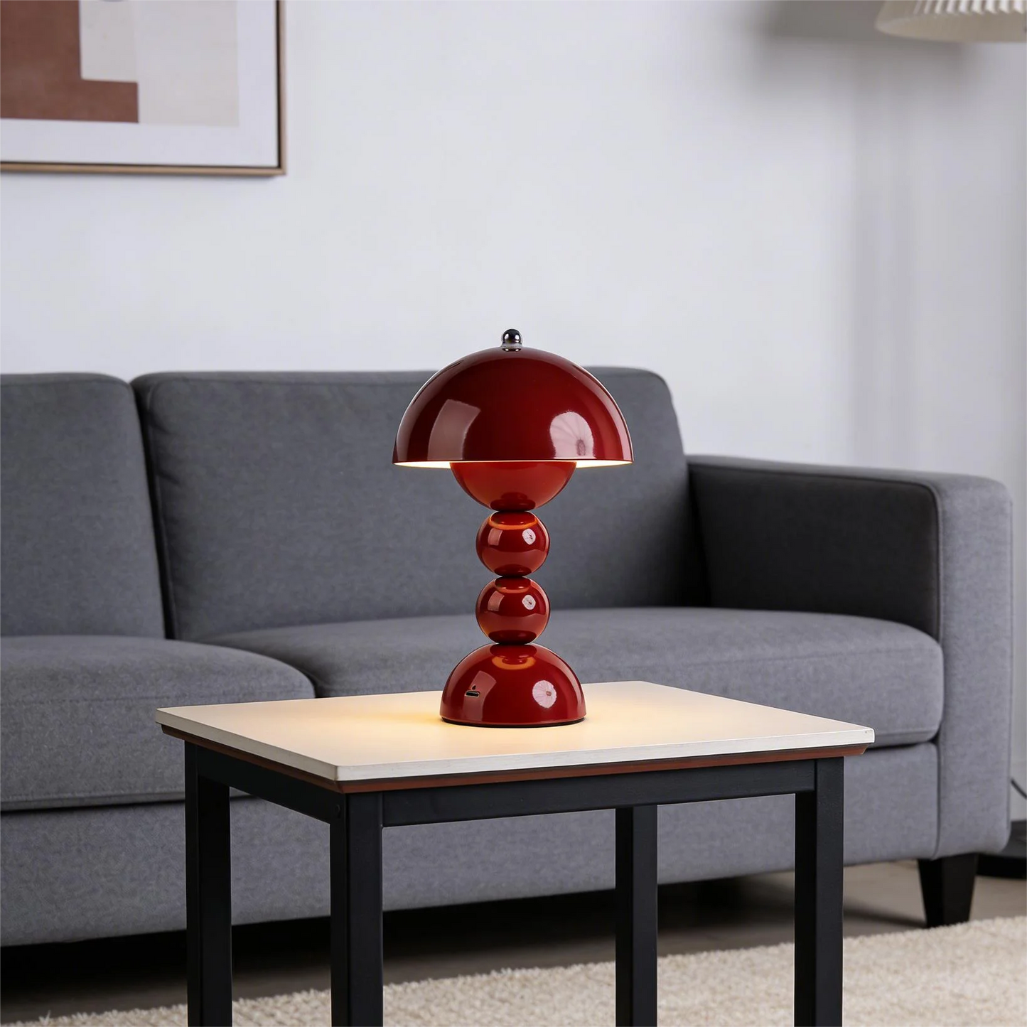 Nordic LED Table Lamp - Retro Mushroom Desk Light with 3-Color Stepless Dimming