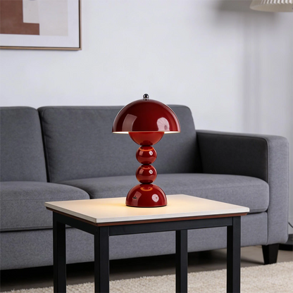 Nordic LED Table Lamp - Retro Mushroom Desk Light with 3-Color Stepless Dimming