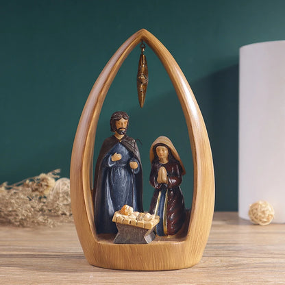 Nativity Scene Figurine - Religious Resin Art Decor