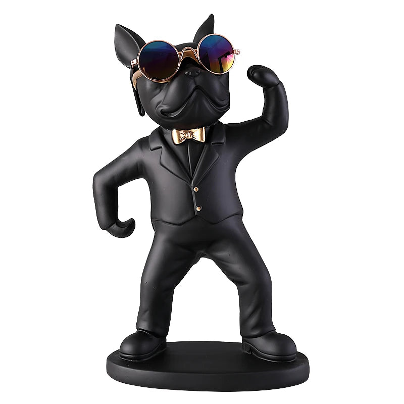 French Bulldog Wine Holder - Modern Dog Butler Sculpture